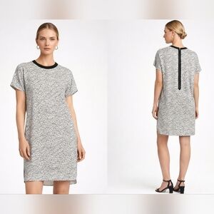 rag & bone gray patterned mini dress with black trim